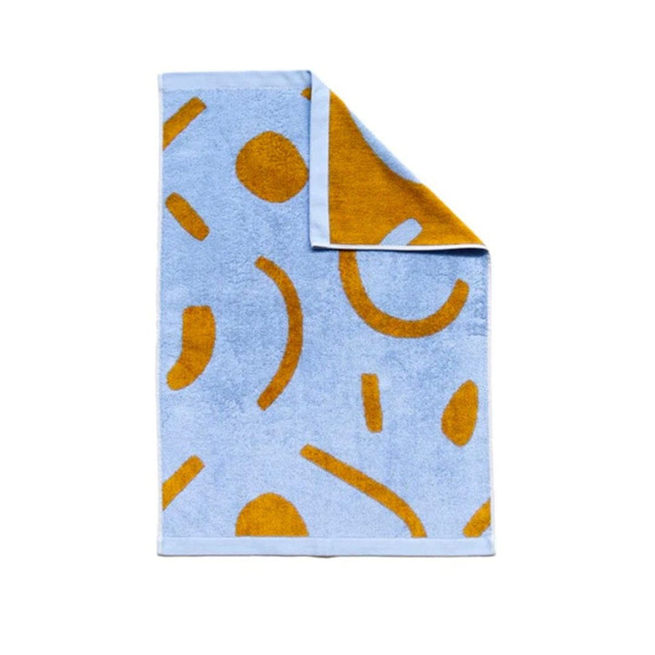 Mosey Me Shapes Hand Towel - Soft Blue