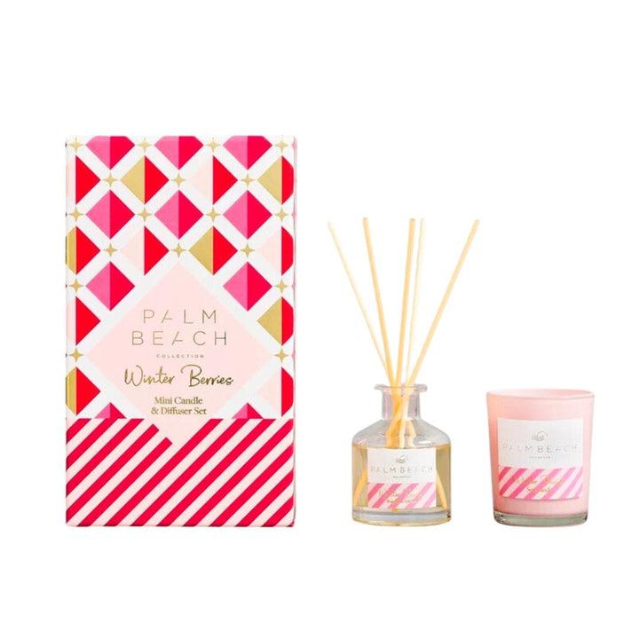 Palm Beach Collection Winter Berries Mini Candle and Diffuser Boxed Set