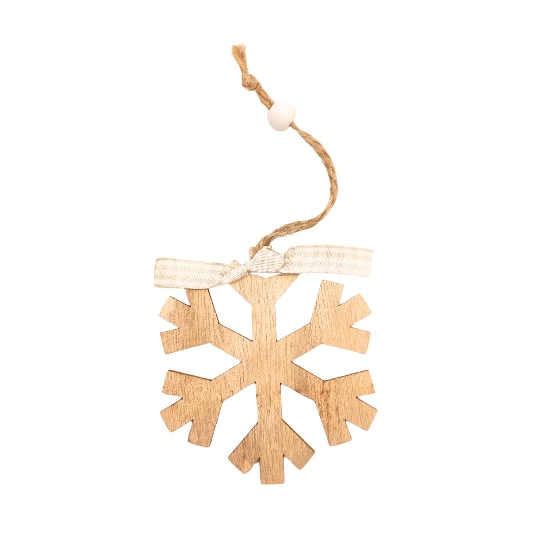Plywood Snowflake Christmas Decoration - Crystal