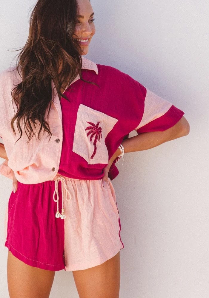 Palm Patchwork Set - Sangria