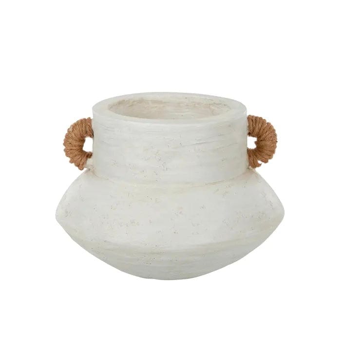 Zana White Wash Pot With Handles