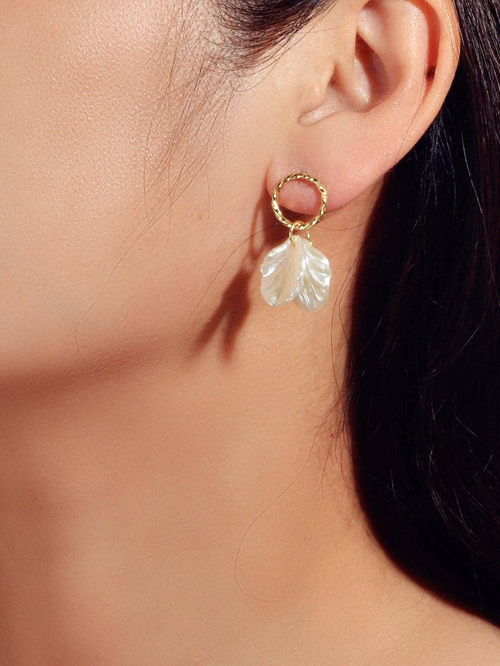 Seychelles Stud Shell Drop Gold Earrings