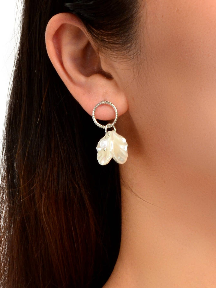 Seychelles Stud Shell Drop Gold Earrings