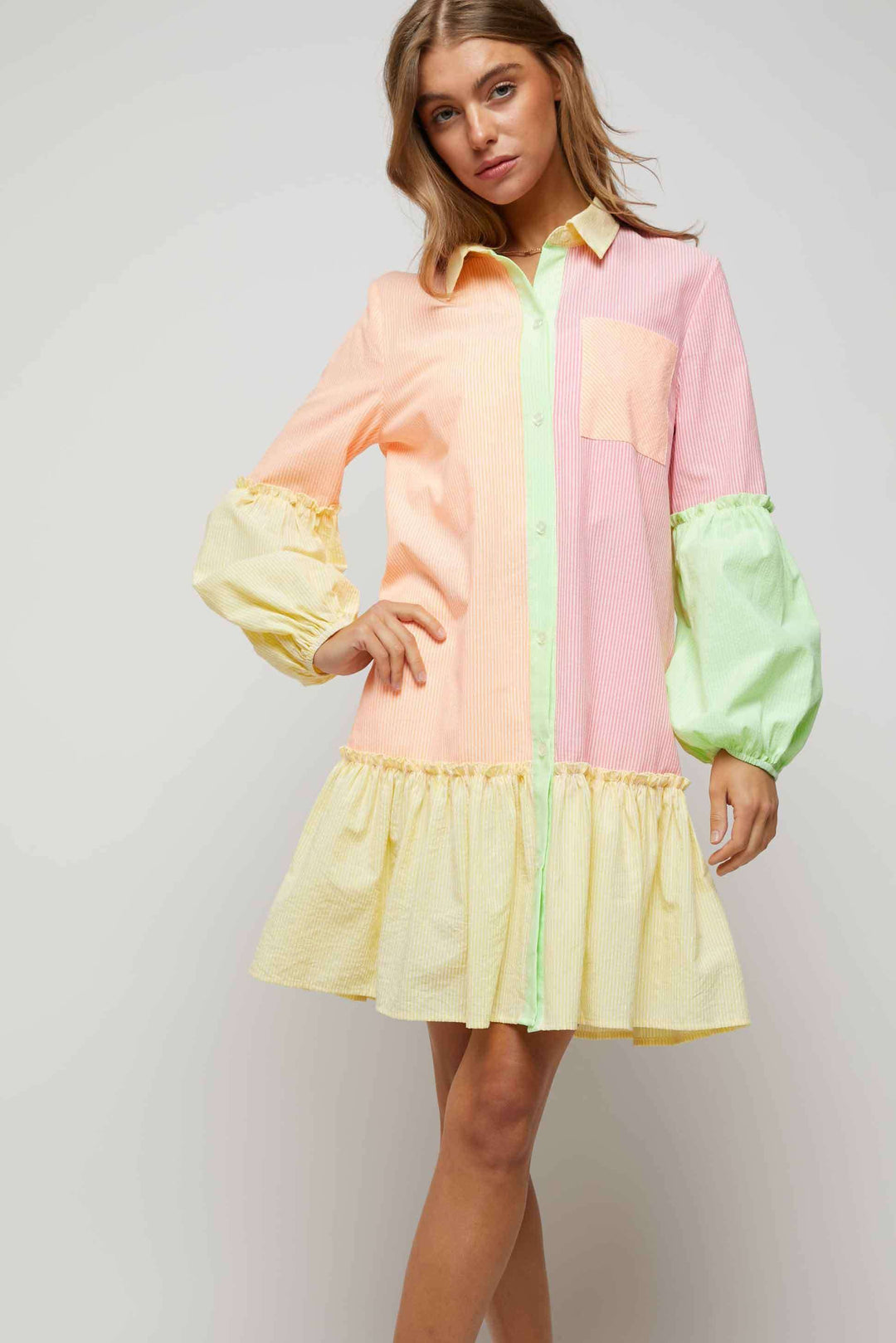 colour block multicolour bright dress