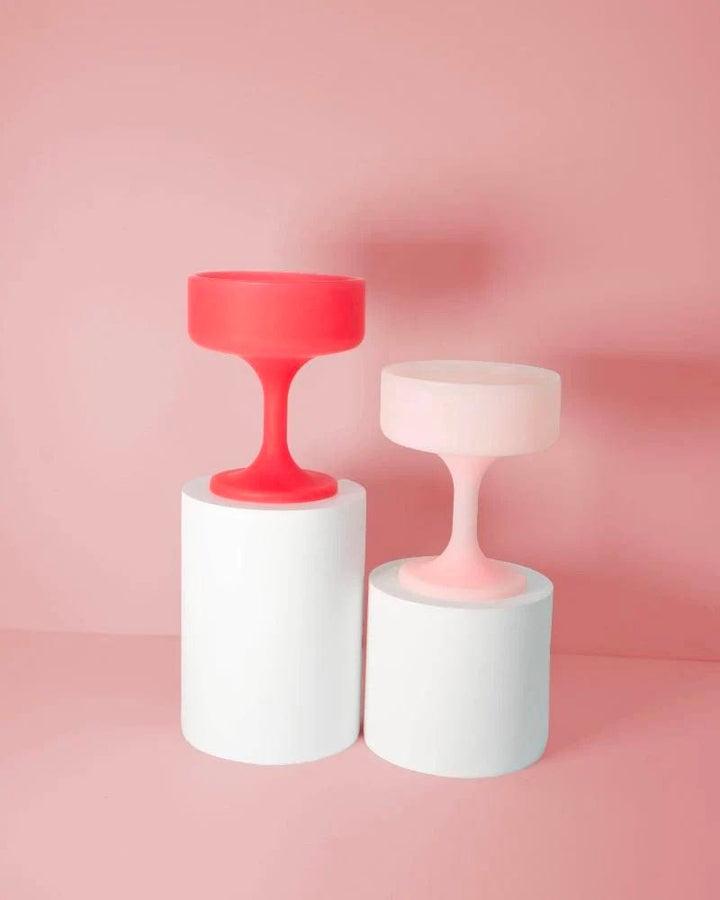 Mecc | Unbreakable Silicone Cocktail Coupes | Cherry + Blush