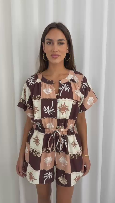 Ariel Playsuit - Warm Chocolate