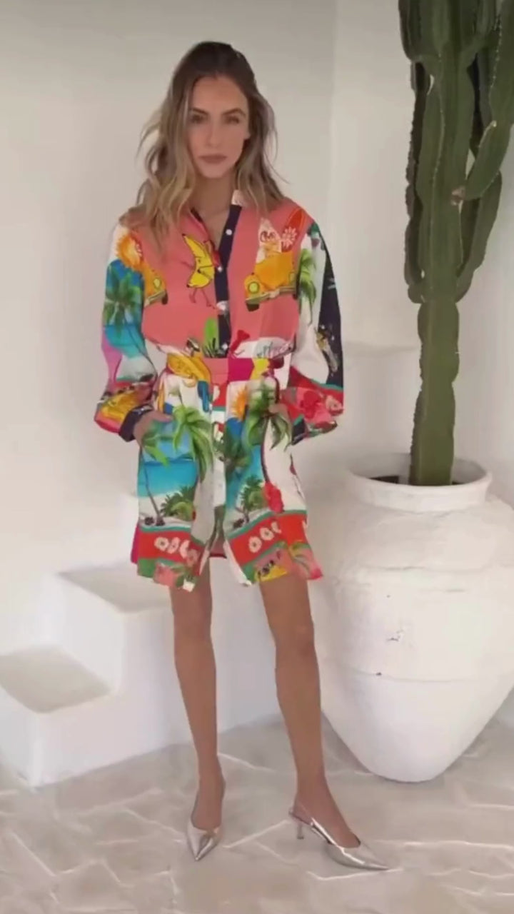 San Sebastian Short Dress - Long Sleeve