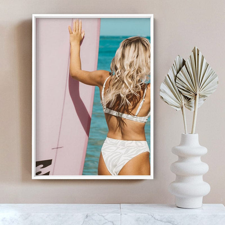 Surfer Girl Pose - Art Print