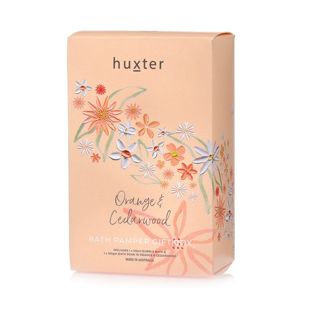 Bath Pamper Gift Box - Orange Florals