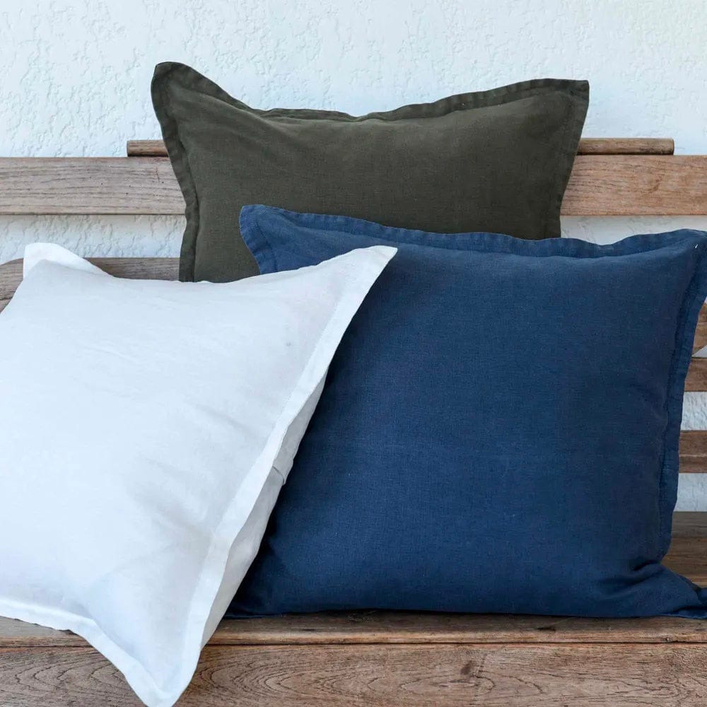 Classic Navy Linen Cushion 50cm