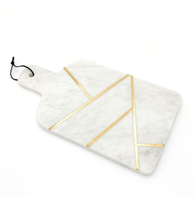 Marble Brass Paddle Cheese Board