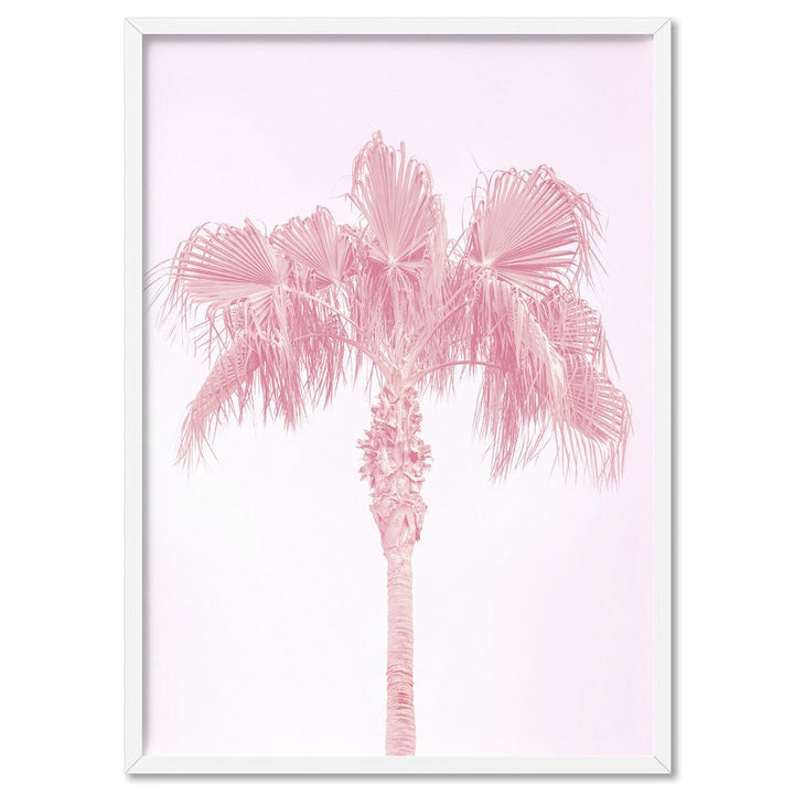 Pink Coastal Palm Tree - Art Print