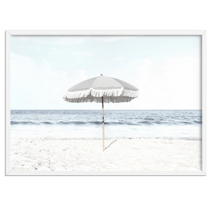 Parasol Beach View - Art Print