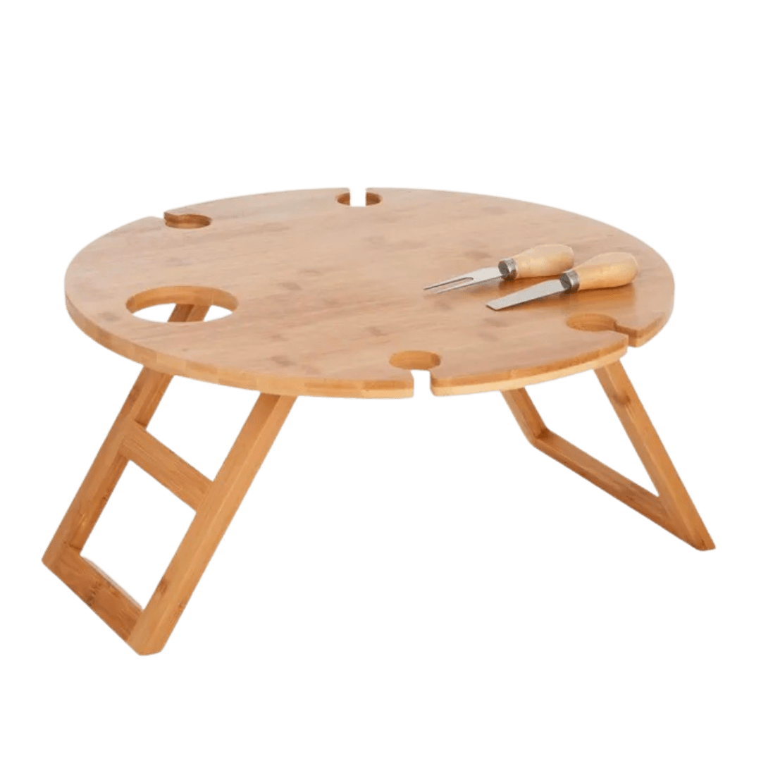 Hali Bamboo Picnic Table/Knives