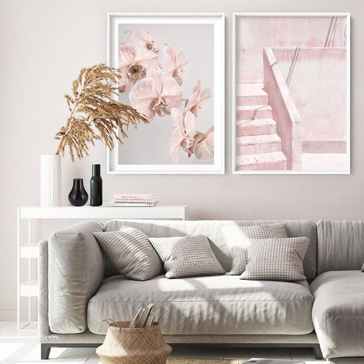 Palm Springs Pastels / Pink Terrazzo Stairs - Art Print
