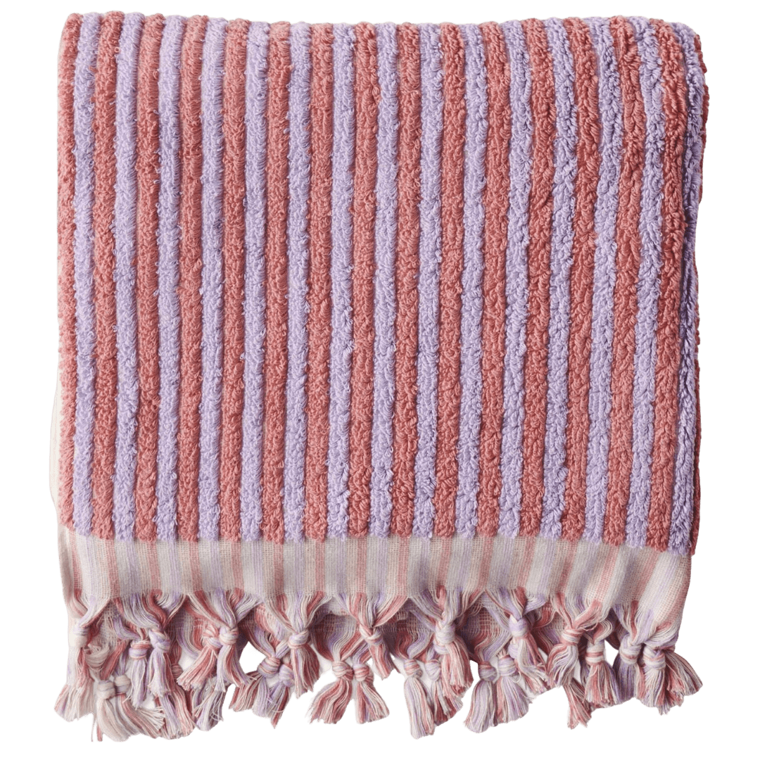 Kip & Co Lavender Rose Stripe Turkish Bath Towel